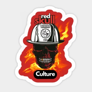 Red Skull Culture, Festival t-shirt, Unisex t-shirt, tees, men's t-shirt, women's t-shirt, summer t-shirt, skull t-shirts, firefighter t-shirts Sticker